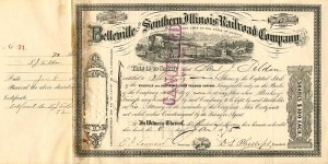 Belleville and Southern Illinois Railroad Co. issued to Samuel J. Tilden